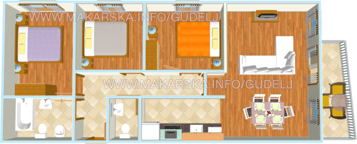 plan - apartments Gudelj, Makarska